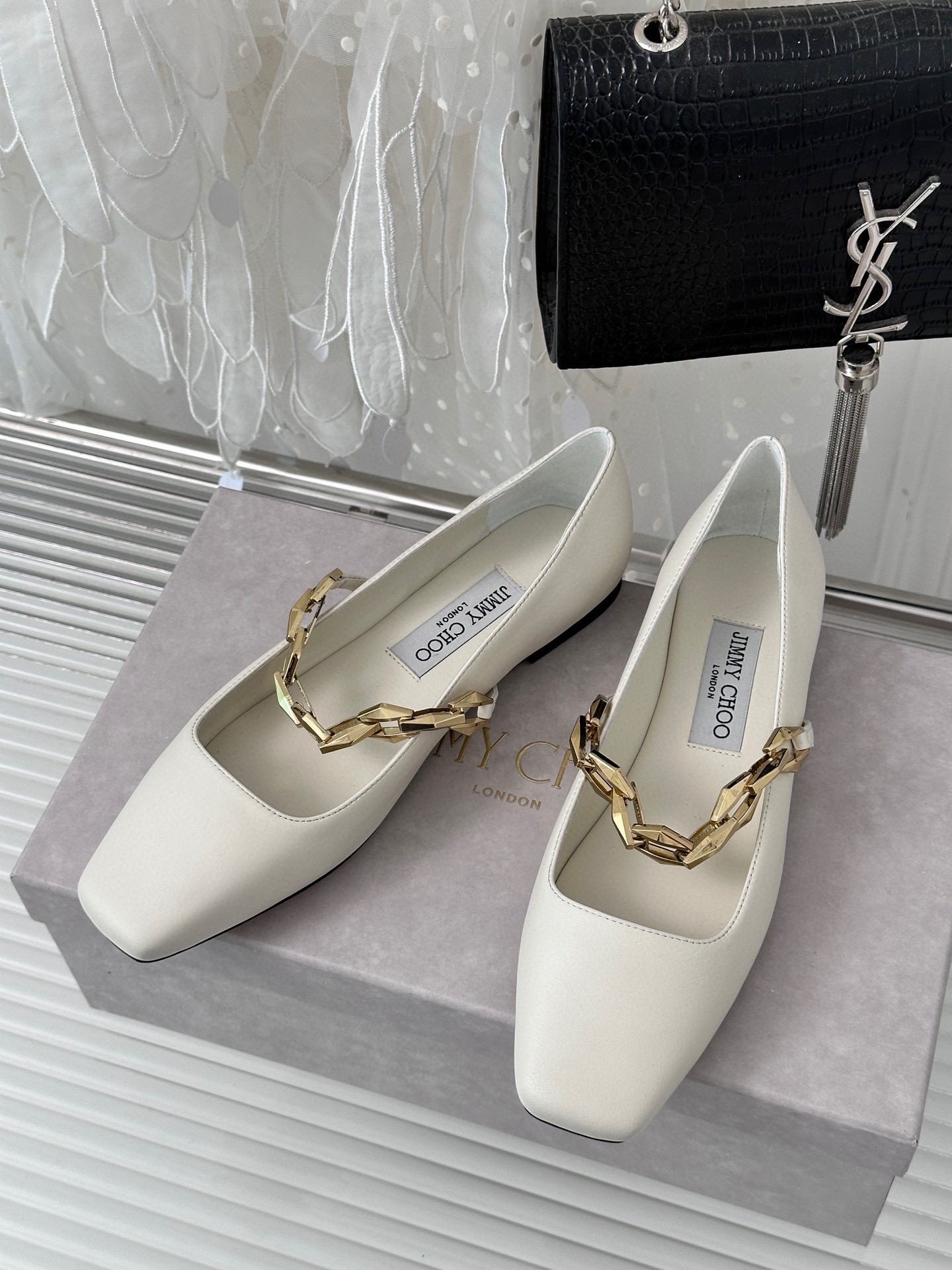 지미추 여자 메리제인 플랫 슈즈